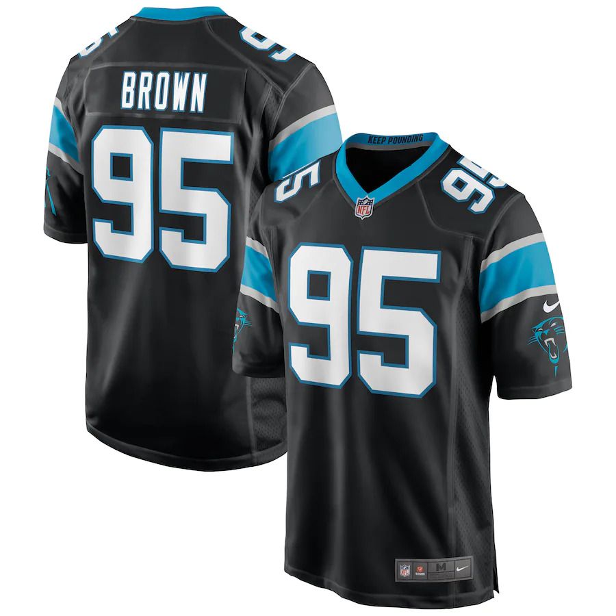 Men Carolina Panthers #95 Derrick Brown Nike Black Game NFL Jersey